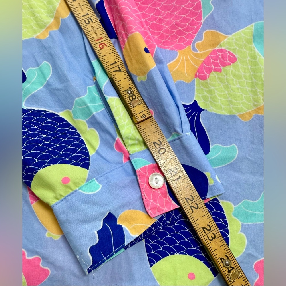 Vintage ICanTOO Casual Wear Long Sleeve Button Up 80’s Unisex Fish Shirt Size L - Picture 12 of 12